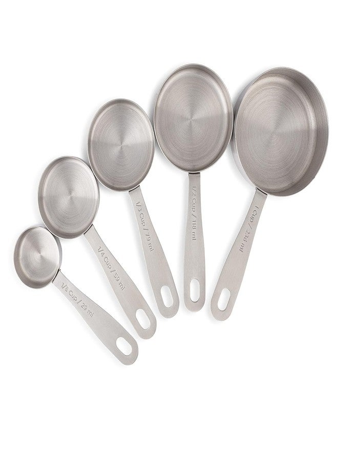 INKULTURE Heavy Duty Stainless Steel Metal Measuring Cup for Dry or Liquid, Fits in Spice Jar, Set of 5 - Image 1